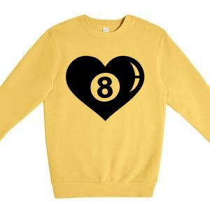 Billiards Eight Ball Gift Premium Crewneck Sweatshirt