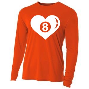 Billiards Eight Ball Gift Cooling Performance Long Sleeve Crew