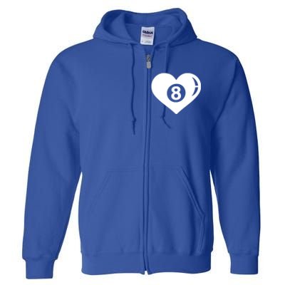 Billiards Eight Ball Gift Full Zip Hoodie