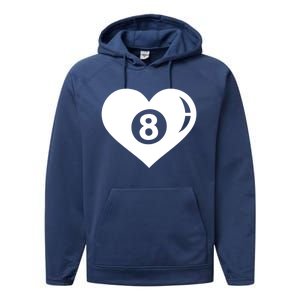 Billiards Eight Ball Gift Performance Fleece Hoodie