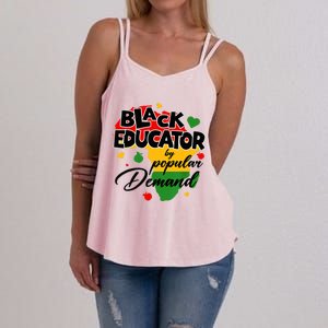 Black Educator By Popular Ded Black History Month Funny Gift Women's Strappy Tank