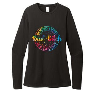 Behind Every Bad Bitch Is A Car Seat Funny Saying Womens CVC Long Sleeve Shirt