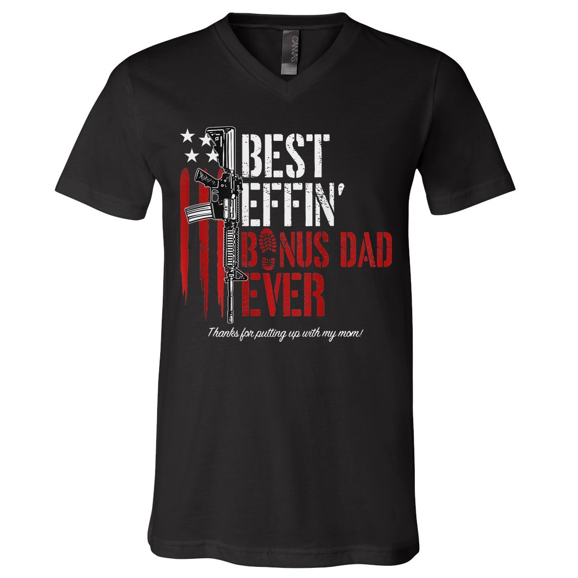 Best Effin' Bonus Dad Ever V-Neck T-Shirt