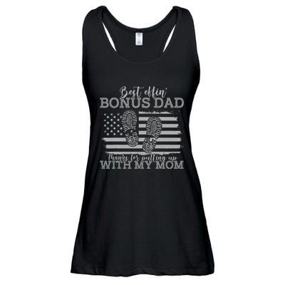 Best effin’ bonus dad ever thanks for putting with my mom Ladies Essential Flowy Tank