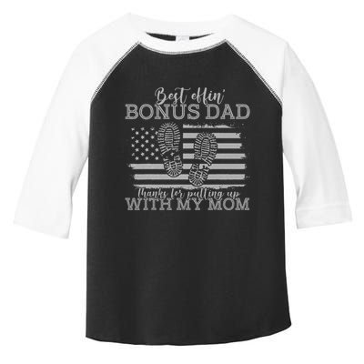 Best effin’ bonus dad ever thanks for putting with my mom Toddler Fine Jersey T-Shirt