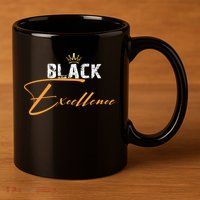 Black Excellence 11oz C Handle Ceramic Mug