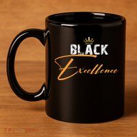 Black Excellence 11oz C Handle Ceramic Mug