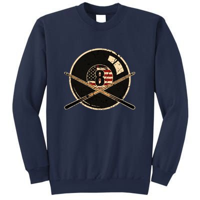 Billiards Eight Balls With American Flag Billiards Dad Gift For Father’s Day Sweatshirt