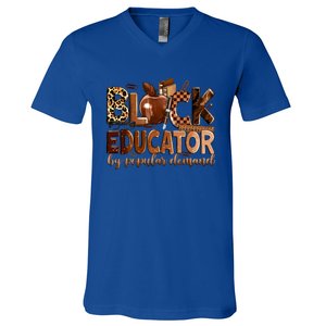 Black Educator By Popular Ded Black Teachers Meaningful Gift V-Neck T-Shirt