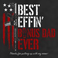 Best Effin’ Bonus Dad Ever Daddy Gun Rights American Flag 7 Panel Mesh Trucker Snapback Hat