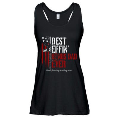 Best Effin’ Bonus Dad Ever Daddy Gun Rights American Flag Ladies Essential Flowy Tank