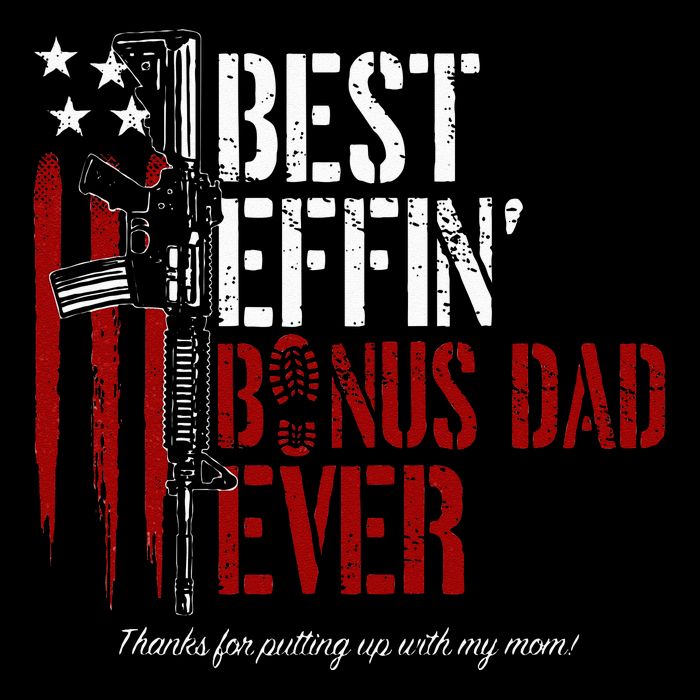 Best Effin’ Bonus Dad Ever Daddy Gun Rights American Flag 16 in Basic Backpack