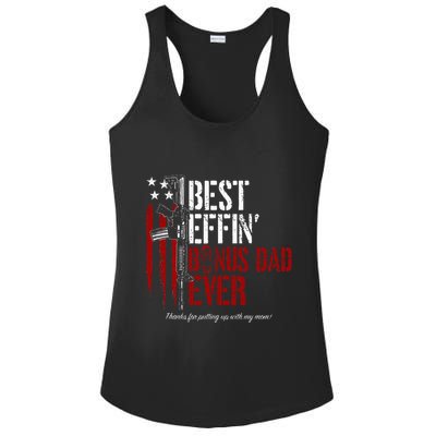 Best Effin’ Bonus Dad Ever Daddy Gun Rights American Flag Ladies PosiCharge Competitor Racerback Tank