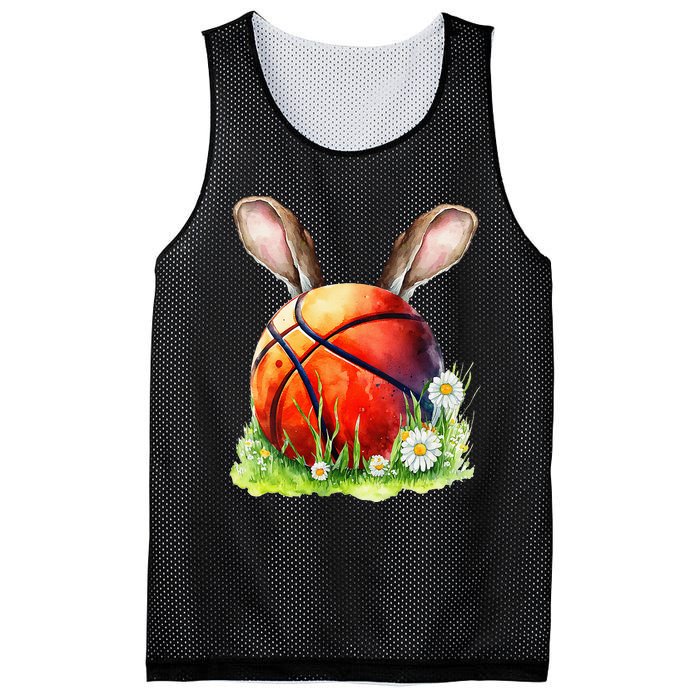 Basketball Easter Bunny Ears Easter Eggs Hunting Basket Mesh Reversible Basketball Jersey Tank