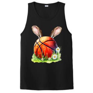 Basketball Easter Bunny Ears Easter Eggs Hunting Basket PosiCharge Competitor Tank