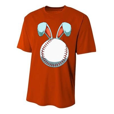 Baseball Easter Bunny Ears Easter Eggs Hunting Basket Performance Sprint T-Shirt