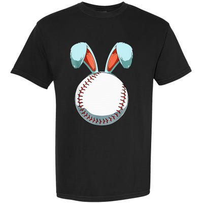 Baseball Easter Bunny Ears Easter Eggs Hunting Basket Garment-Dyed Heavyweight T-Shirt