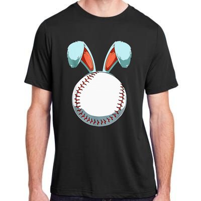 Baseball Easter Bunny Ears Easter Eggs Hunting Basket Adult ChromaSoft Performance T-Shirt