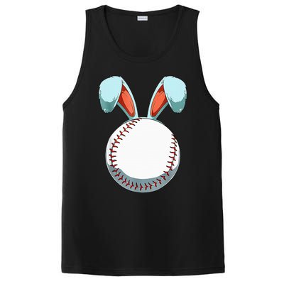 Baseball Easter Bunny Ears Easter Eggs Hunting Basket PosiCharge Competitor Tank