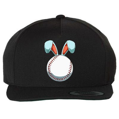 Baseball Easter Bunny Ears Easter Eggs Hunting Basket Wool Snapback Cap