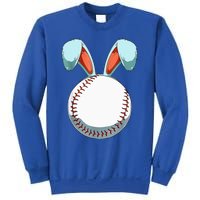 Baseball Easter Bunny Ears Easter Eggs Hunting Basket Sweatshirt