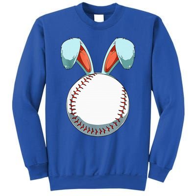 Baseball Easter Bunny Ears Easter Eggs Hunting Basket Sweatshirt