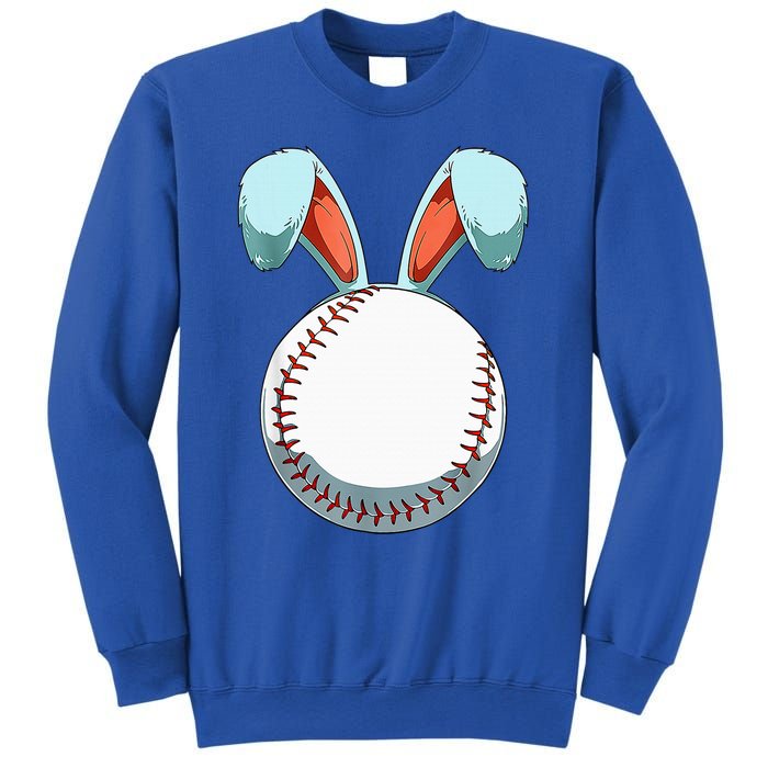 Baseball Easter Bunny Ears Easter Eggs Hunting Basket Sweatshirt