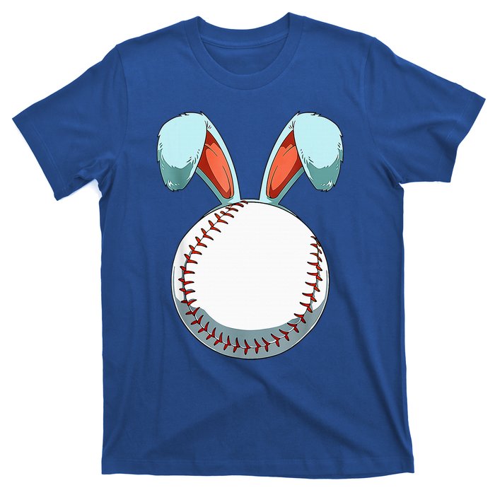 Baseball Easter Bunny Ears Easter Eggs Hunting Basket T-Shirt