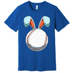 Baseball Easter Bunny Ears Easter Eggs Hunting Basket Premium T-Shirt