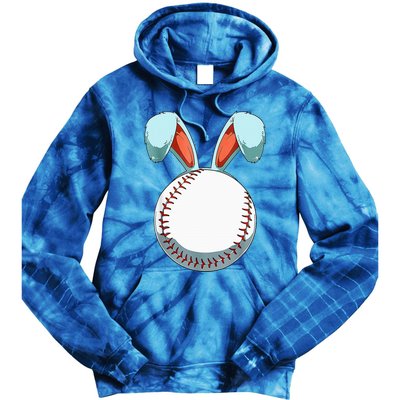 Baseball Easter Bunny Ears Easter Eggs Hunting Basket Tie Dye Hoodie