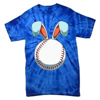 Baseball Easter Bunny Ears Easter Eggs Hunting Basket Tie-Dye T-Shirt