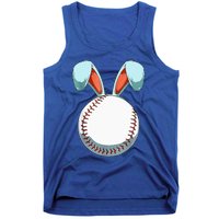 Baseball Easter Bunny Ears Easter Eggs Hunting Basket Tank Top