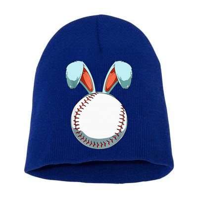Baseball Easter Bunny Ears Easter Eggs Hunting Basket Short Acrylic Beanie