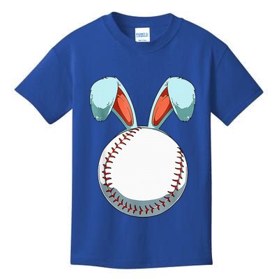 Baseball Easter Bunny Ears Easter Eggs Hunting Basket Kids T-Shirt