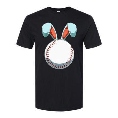 Baseball Easter Bunny Ears Easter Eggs Hunting Basket Softstyle CVC T-Shirt