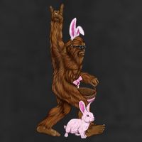 Bigfoot Easter Bunny Cute 7 Panel Mesh Trucker Snapback Hat