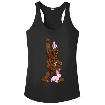 Bigfoot Easter Bunny Cute Ladies PosiCharge Competitor Racerback Tank