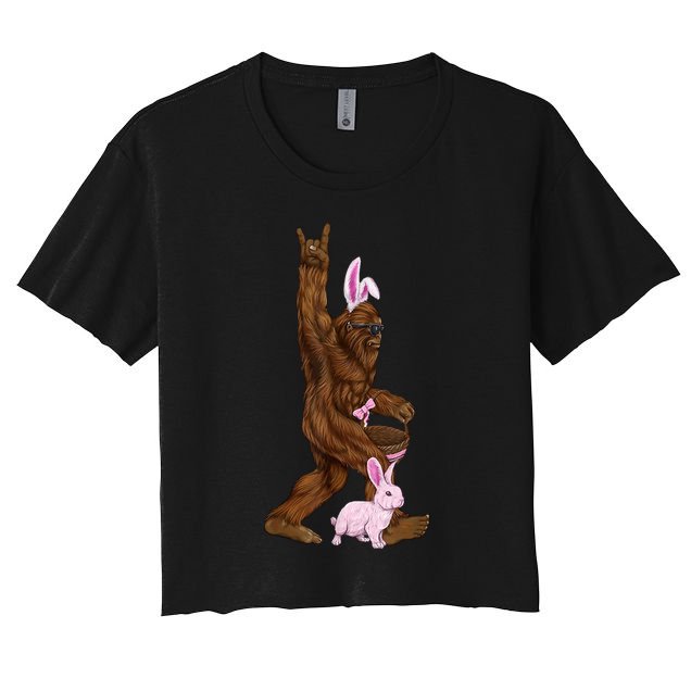 Bigfoot Easter Bunny Cute Crop Top