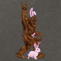 Bigfoot Easter Bunny Cute Cotton Canvas Backpack
