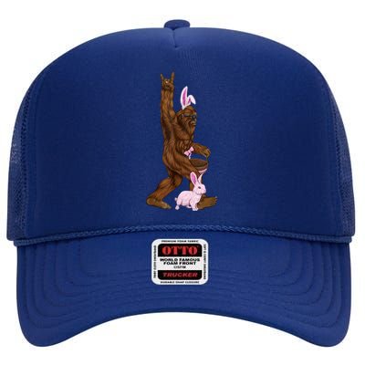 Bigfoot Easter Bunny Cute High Crown Mesh Back Trucker Hat