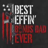 Best Effin’ Bonus Dad Ever Daddy Gun Rights American Flag 7 Panel Mesh Trucker Snapback Hat