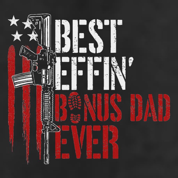 Best Effin’ Bonus Dad Ever Daddy Gun Rights American Flag 7 Panel Mesh Trucker Snapback Hat