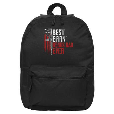 Best Effin’ Bonus Dad Ever Daddy Gun Rights American Flag 16 in Basic Backpack