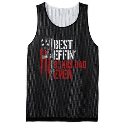Best Effin’ Bonus Dad Ever Daddy Gun Rights American Flag Mesh Reversible Basketball Jersey Tank