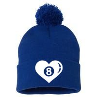 Billiards Eight Ball Gift Pom Pom 12in Knit Beanie