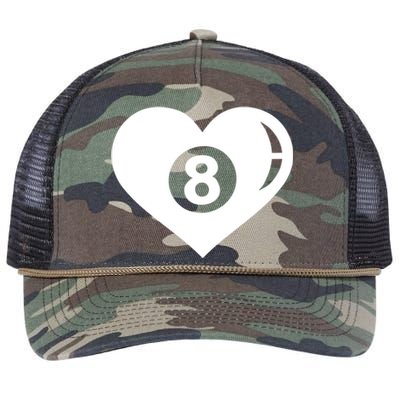 Billiards Eight Ball Gift Retro Rope Trucker Hat Cap