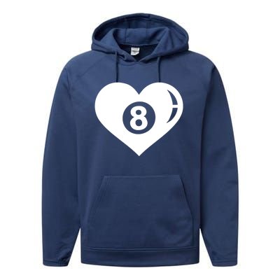 Billiards Eight Ball Gift Performance Fleece Hoodie