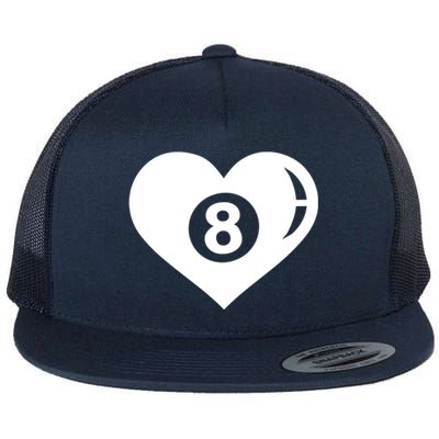 Billiards Eight Ball Gift Flat Bill Trucker Hat