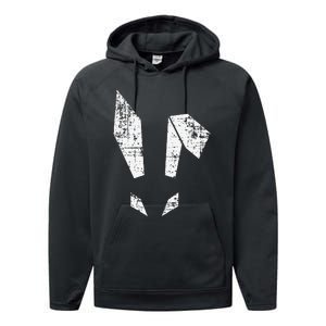 Bad Easter Bunny Geometric Grunge Look Woman Performance Fleece Hoodie