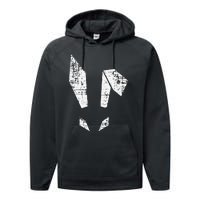 Bad Easter Bunny Geometric Grunge Look Woman Performance Fleece Hoodie